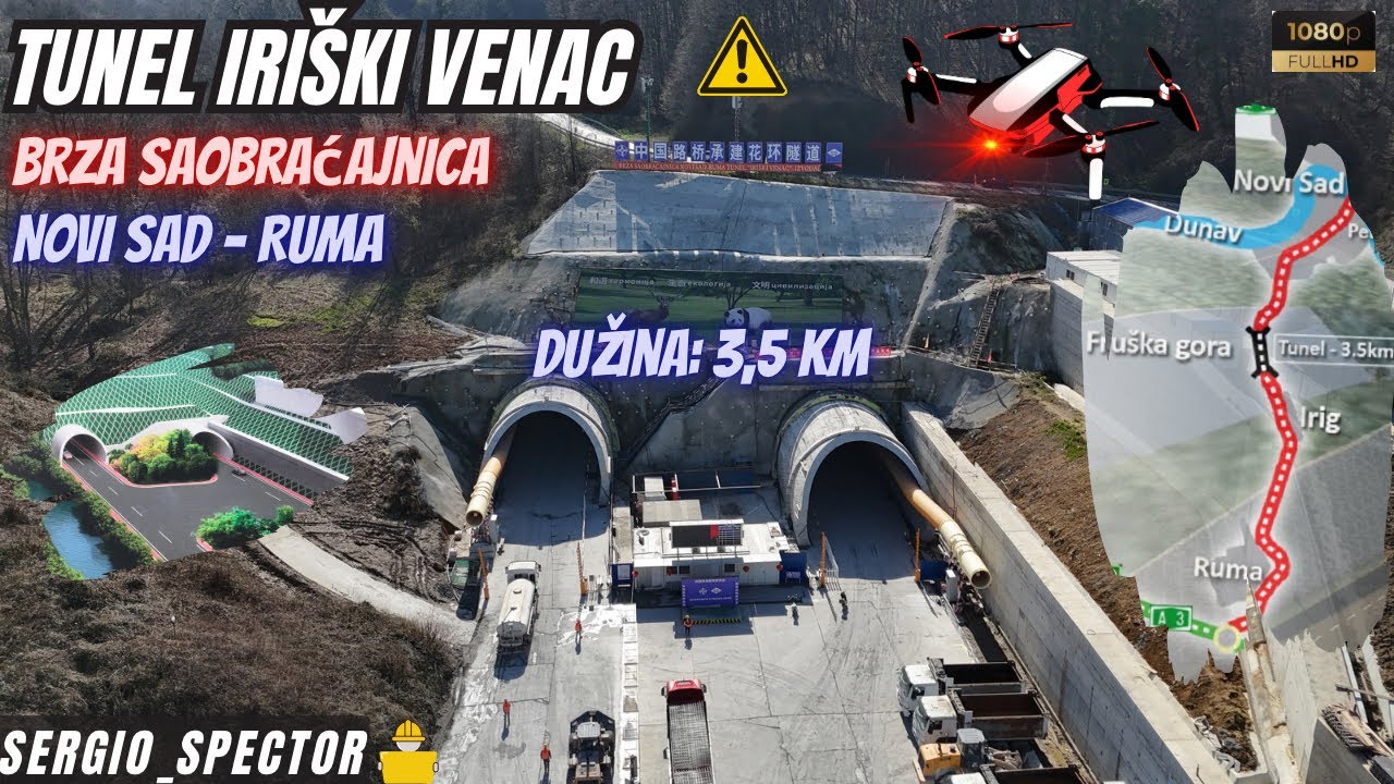 Tunel Iriški Venac izgradnja i probijanje kroz Frušku Goru (Fruškogorski koridor Novi Sad - Ruma)