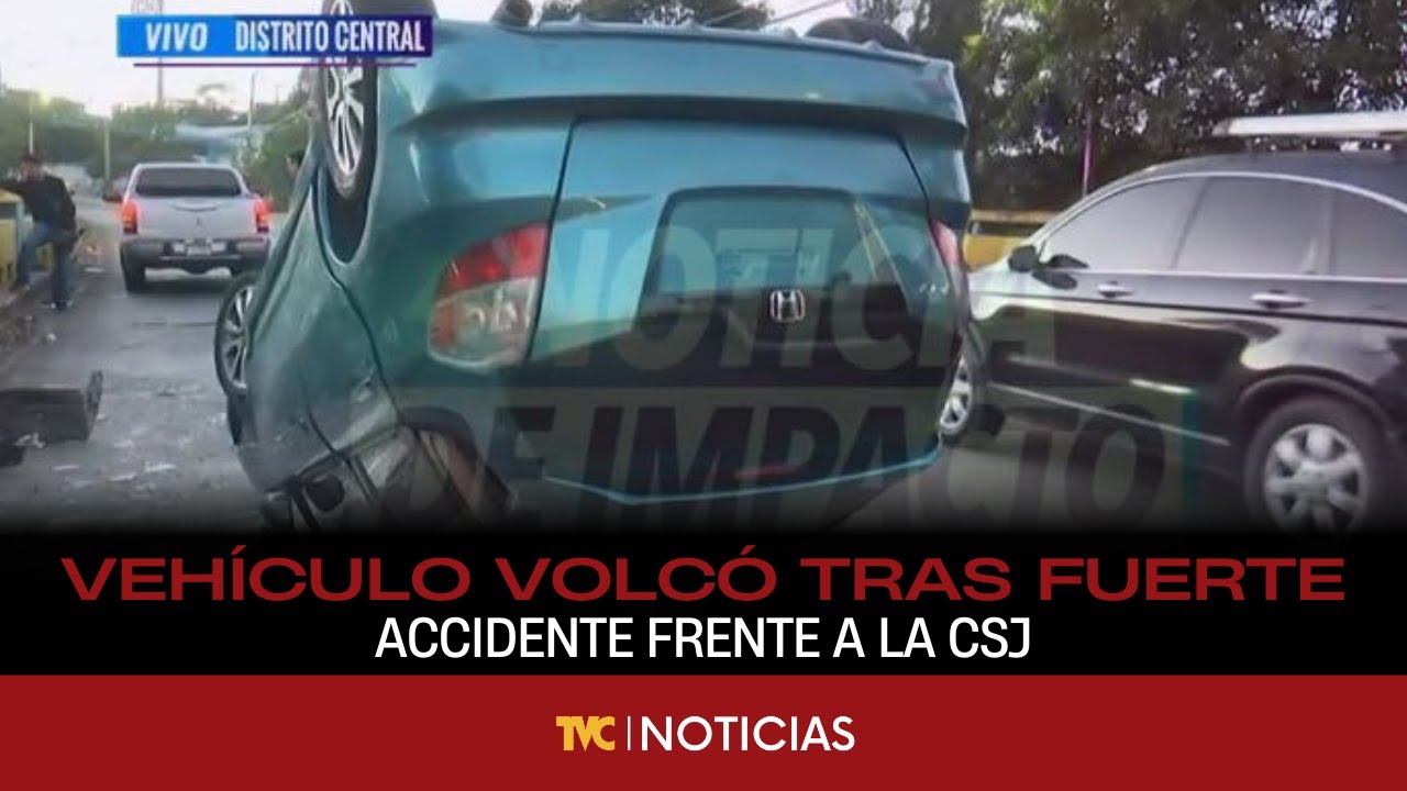 Fuerte accidente deja un vehículo volcado frente a la Corte Suprema de Justicia