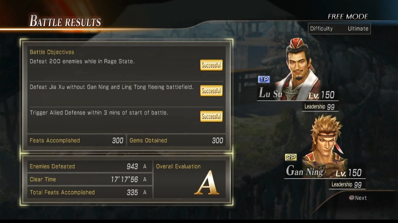Defense of Jiangling - Wu Xtreme Legends Stage 7 Ultimate 3 Star - DW8XLCE PS3