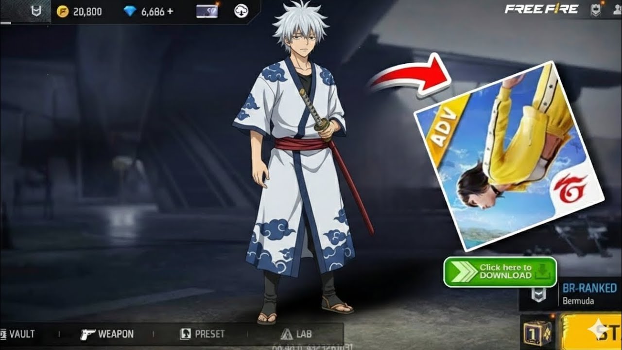 Free Fire Advance server x GinTama 🔥