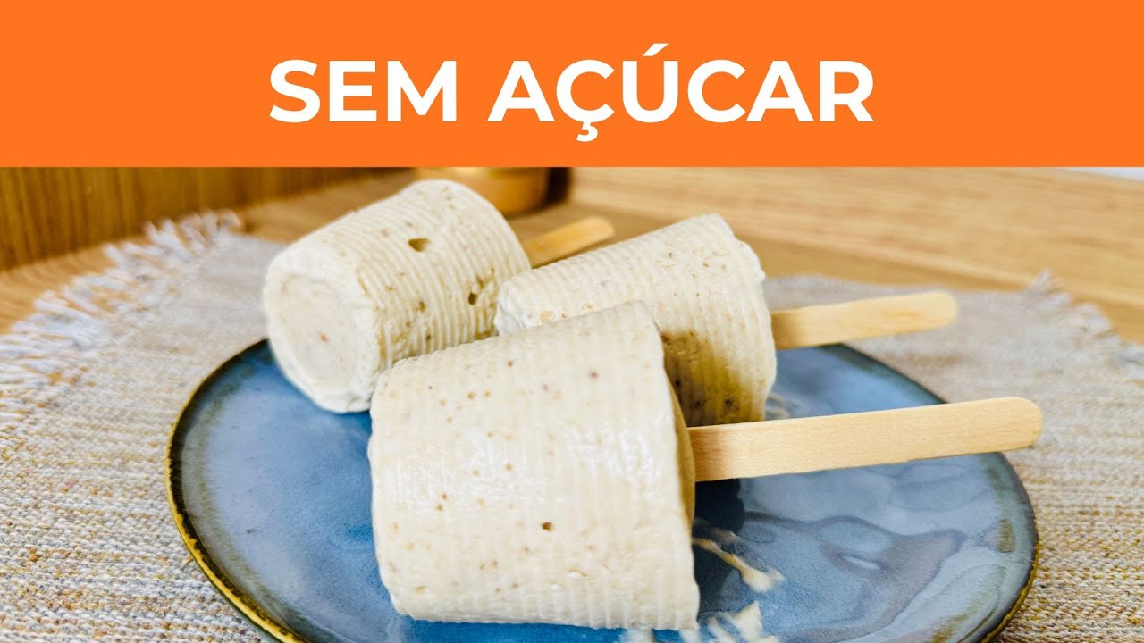 SEM AÇÚCAR e Só 3 ingredientes | Picolé caseiro cremoso | Receita de picolé fácil #youtube  