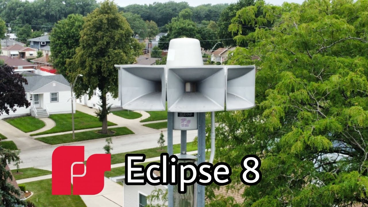 Federal Signal Eclipse 8 Forest view IL Siren test with drone footage