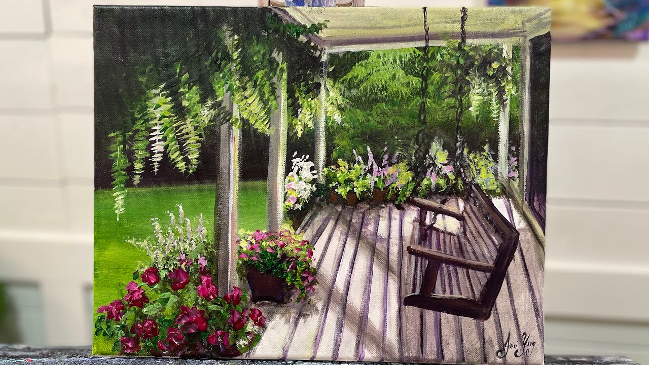 How To Paint “Porch Swing” acrylic painting tutorial | May 31, 2023