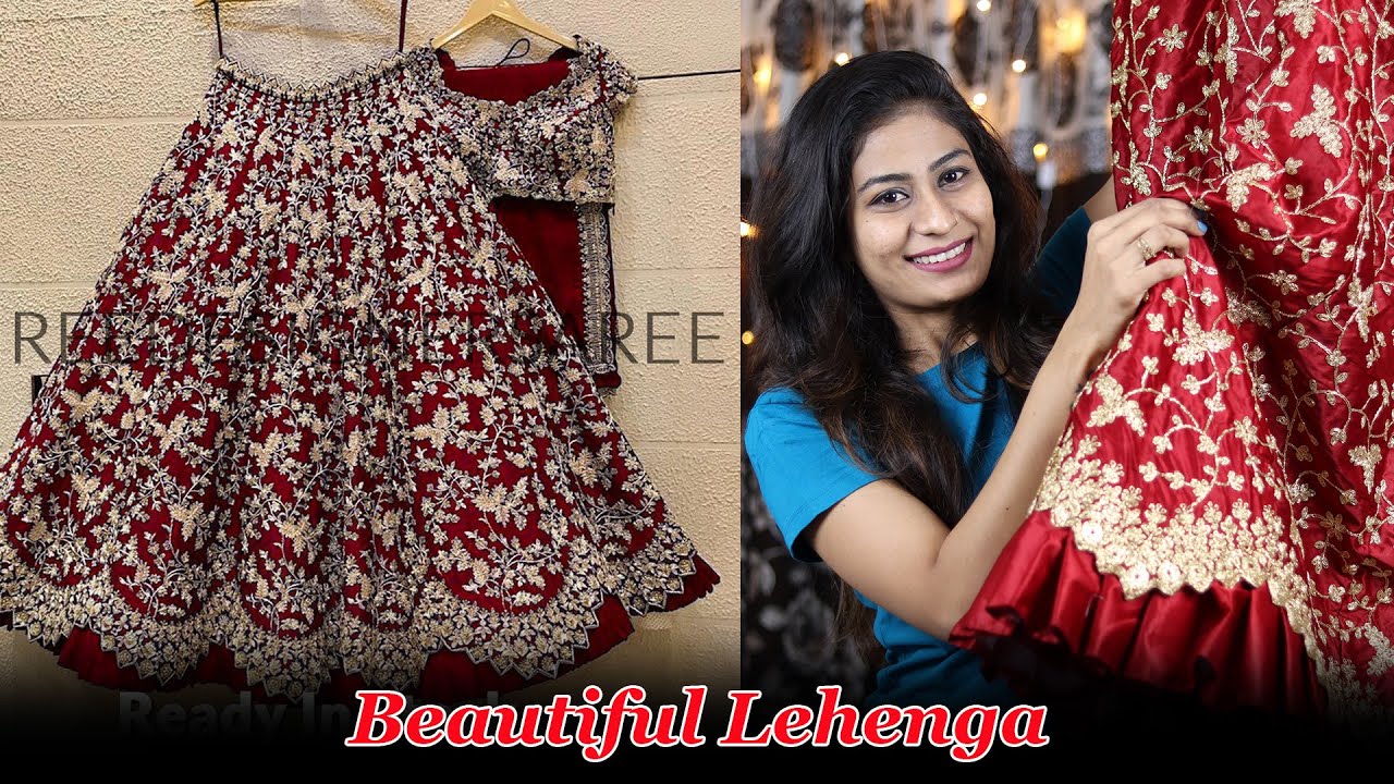 Buy Beautiful Designer Embroidered Silk lehenga || Lehenga online shopping || Fashion India