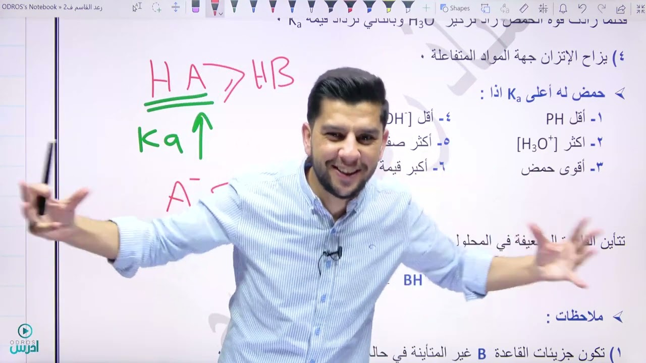 الحموض والقواعد الضعيفة (مكثف) - الأستاذ رعد القاسم