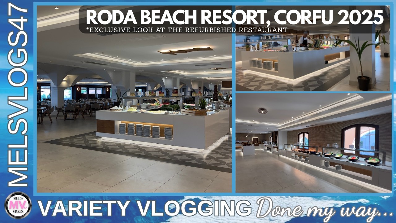 Roda Beach Resort 2025. Осмотр недавно отремонтированного ресторана.