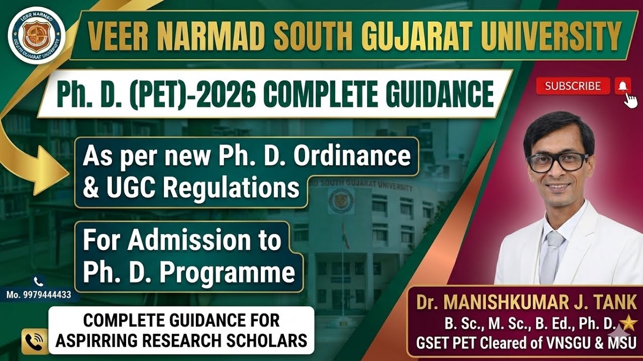 Ph.D. Admission in VNSGU | Don&rsquo;t Miss This Update