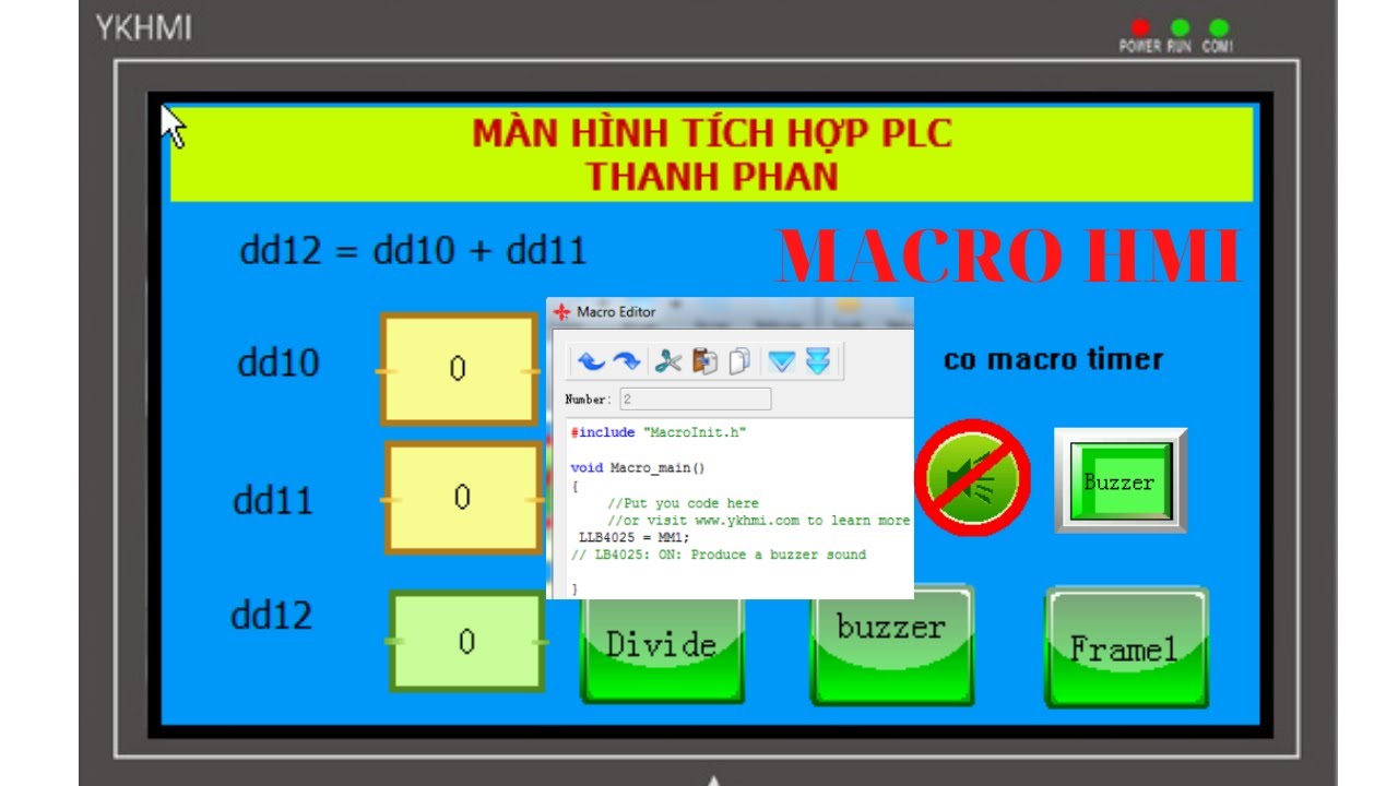 B8: Lập trình Macro màn hình tích hợp PLC YKHMI