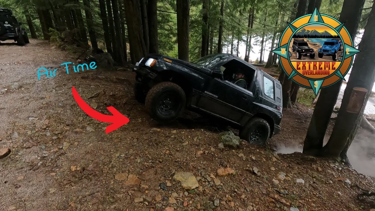 Can the mighty Suzuki keep up with the jeeps.