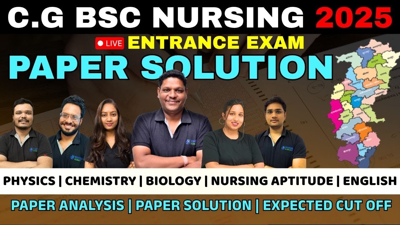 CG bsc nursing entrance 2025 PAPER SOLUTION | CG bsc nursing entrance 2025 | CG bsc nursing entrance