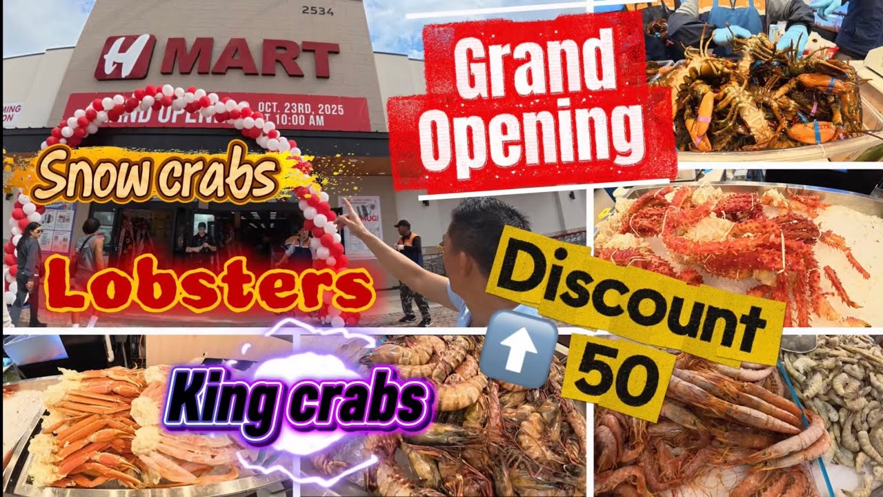 Quá Đông chợ Hàn Quốc mới mở tại Dallas, tôm hùm, bào ngư, cua hoàng đế giảm gần 50% 