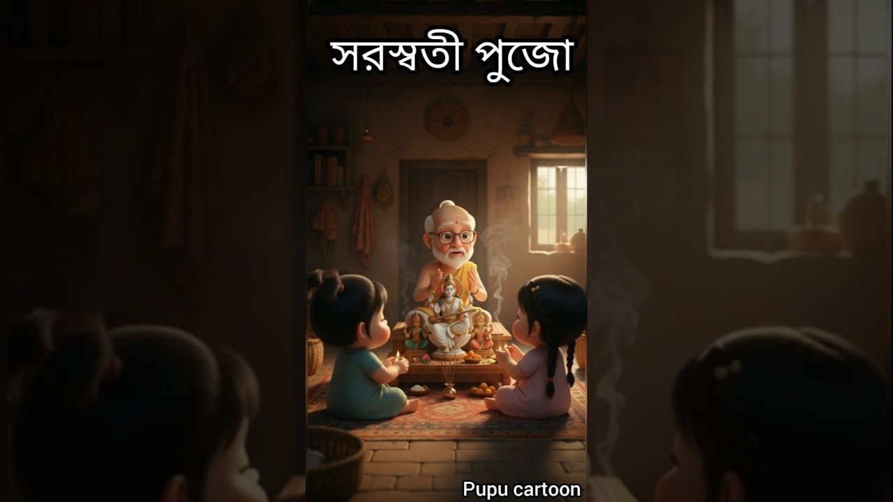 সরস্বতী পুজো/pupu cartoon/bengla cartoon 