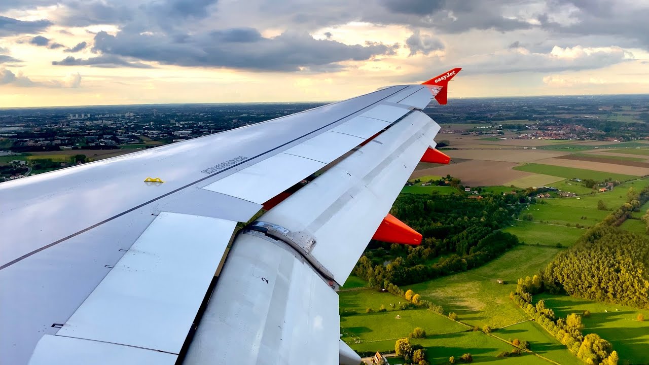 [4K] GOLDEN HOUR Lille Landing | LIL | EasyJet | A320