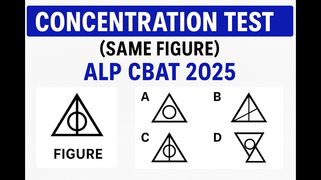 Concentration Test (Same Figure) | ALP CBAT 2025 Practice | Railway Psycho Test