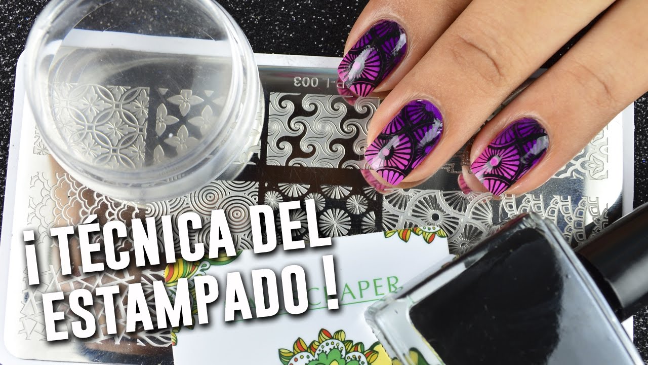 Técnica del estampado | Stamping technique | Enciclopedia del Nail Art 1