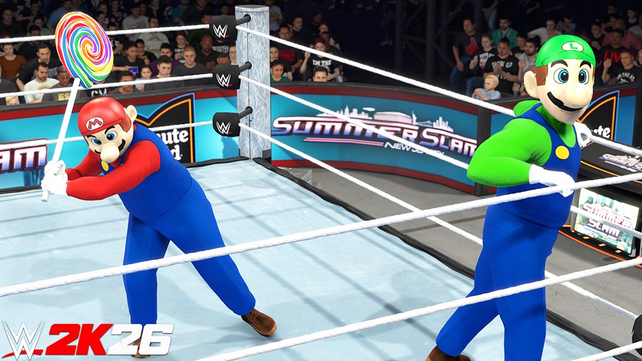 Марио против Луиджи | Матч брат против брата - WWE 2K26 PS5 [4K]