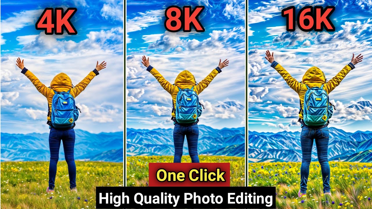 Trending 8k quality photo editing || ai se photo enhance kaise kare || 16k quality photo editing ||