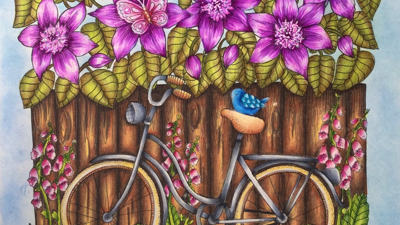BLOMSTERMANDALA - TWILIGHT GARDEN by Maria Trolle - prismacolor pencils