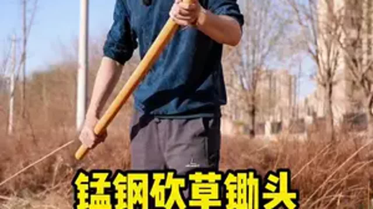 锰钢砍草锄头，比砍刀还要锋利？我咋那么不信呢？买来测它！测评 锄头 锰钢锄头 锄头除草 姚弟测评