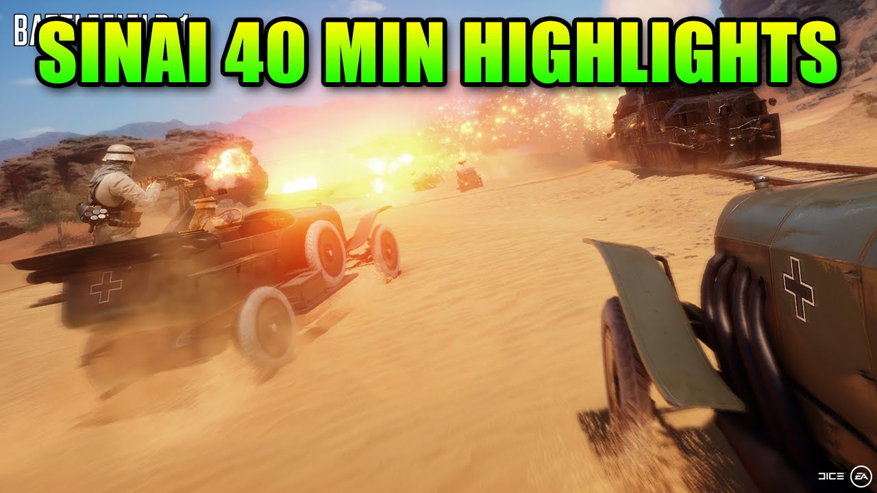 Battlefield 1 Sinai Desert - New Vehicles & Guns 40 Min Highlights!