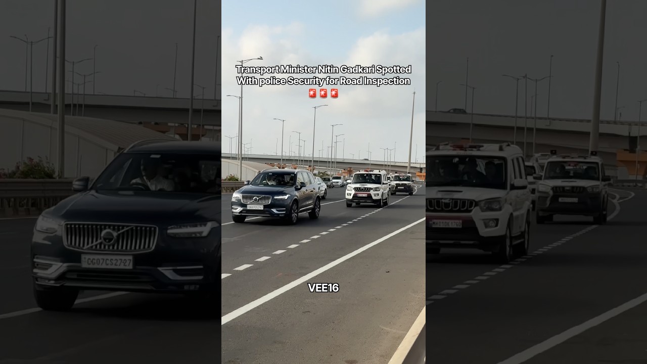 Transport Minister Nitin Gadkari Spotted With police Security for Road Inspection #nitingadkari #car