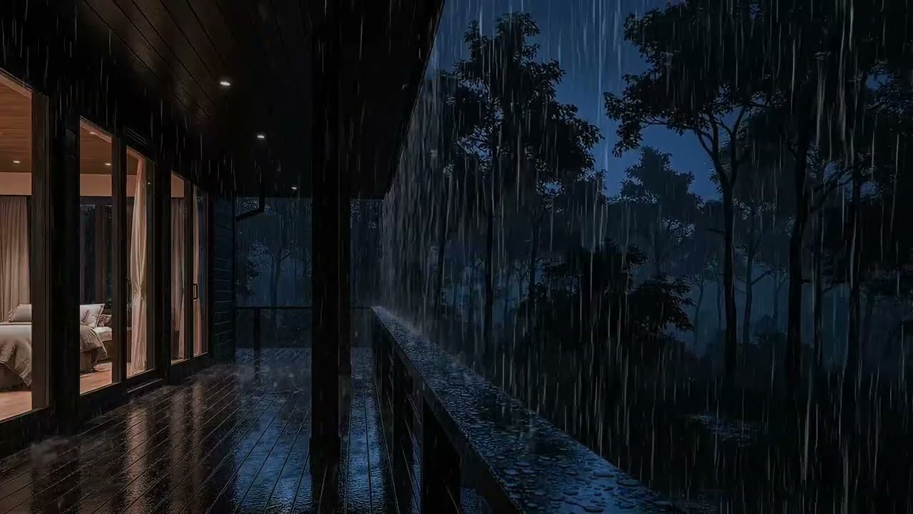 Atmospheric Rain in a Dark Forest House | Peace & Quiet