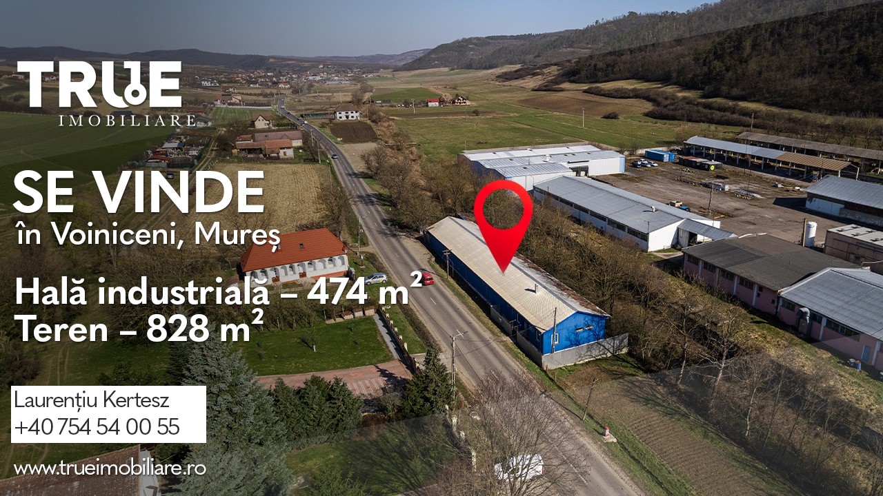 🏭 Hală producție și depozitare de vânzare – Voiniceni, Mureș