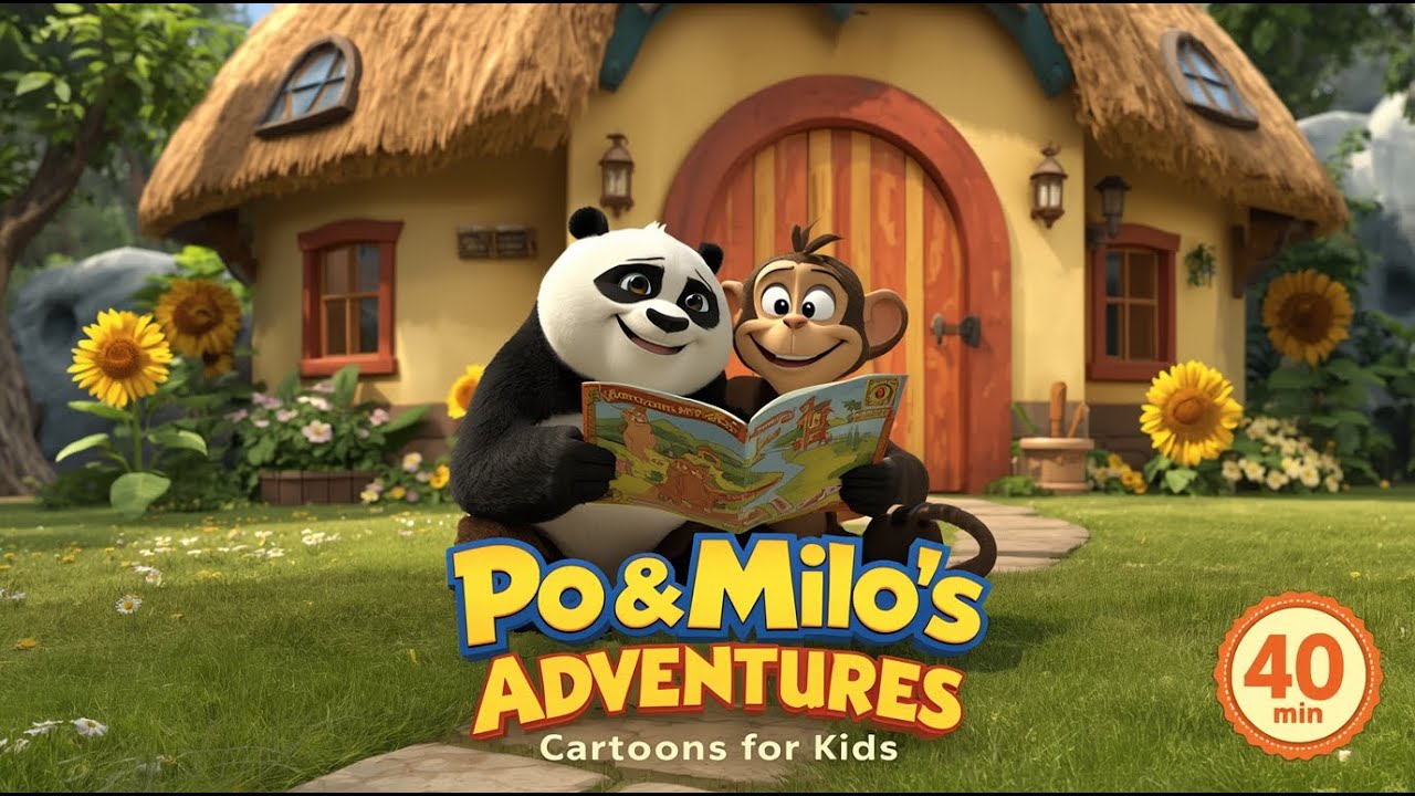 40 min Panda & Monkey Chaos! Kids Cartoons| Panda and Monkey Cartoons | English Cartoon Episodes