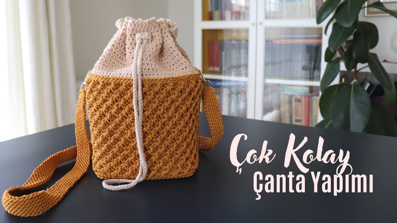 Tığ İşi Çok Pratik Kare Çanta Yapımı / Örgü Modelleri