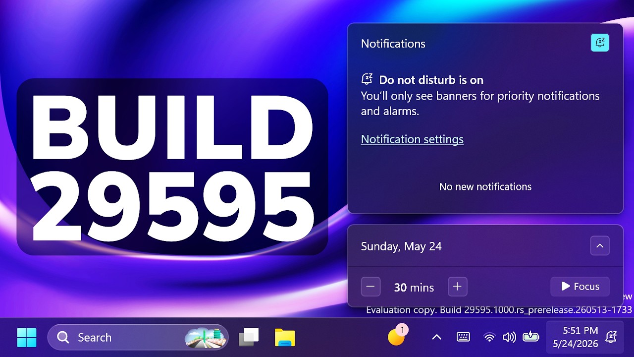 Новая сборка Windows 11 vNext 29595 &ndash; Все новые функции за май 2026 года (экспериментальная)