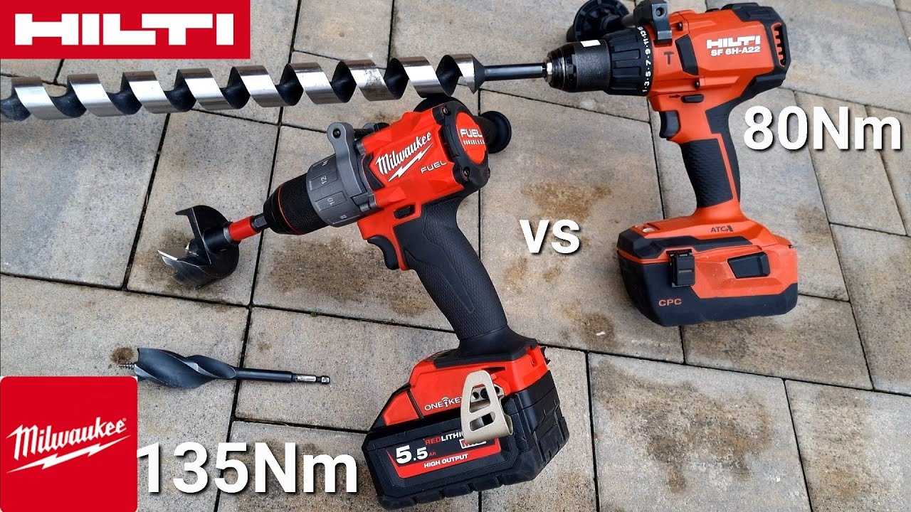 Сравнение экстремальных сеялок 135 Нм Milwaukee M18 ONEPD 2Gen и 80 Нм HILTI SF6HA22