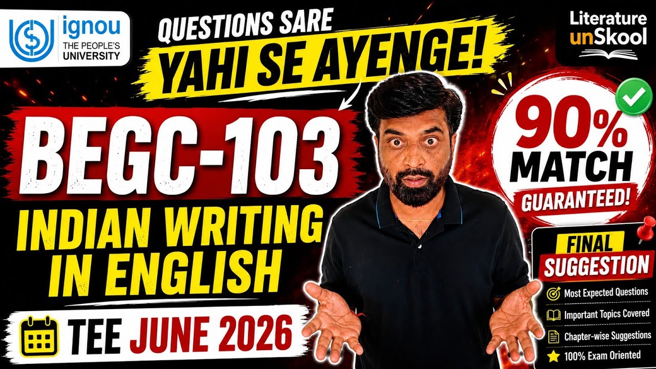 BEGC 103 Indian Writing in English Suggestion| Guess Paper June 2026 #ignou