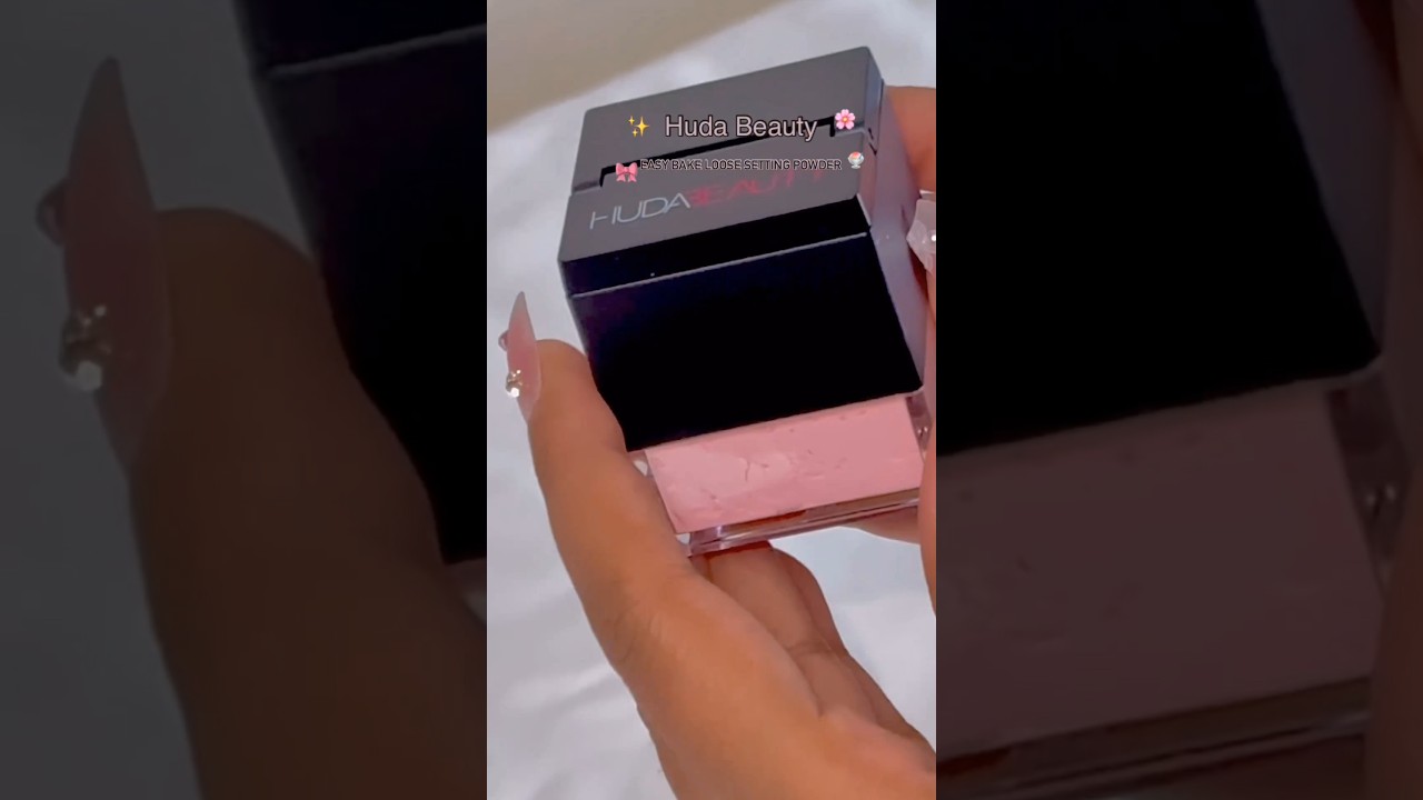Huda Beauty Easy bake loose baking and setting powder mini, cherry blossom cake 🌸🍥 #hudabeauty