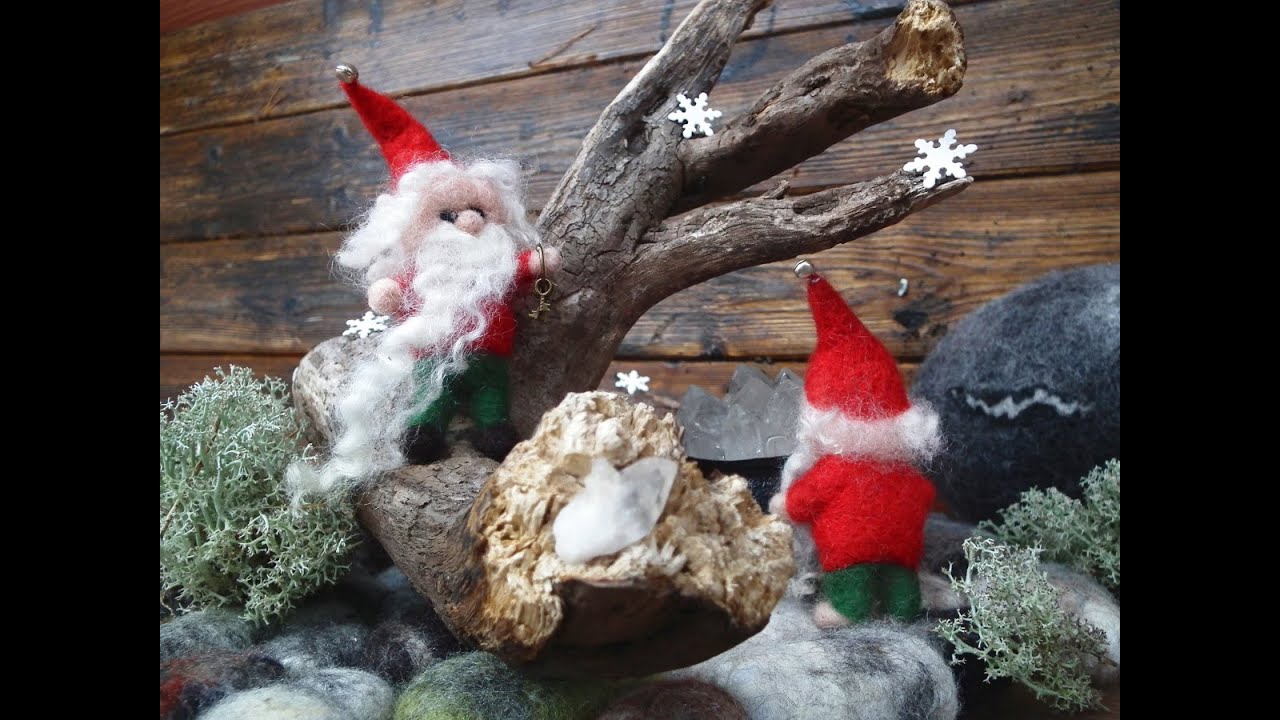 How to make a Christmas Gnome. Needle Felting Tutorial.