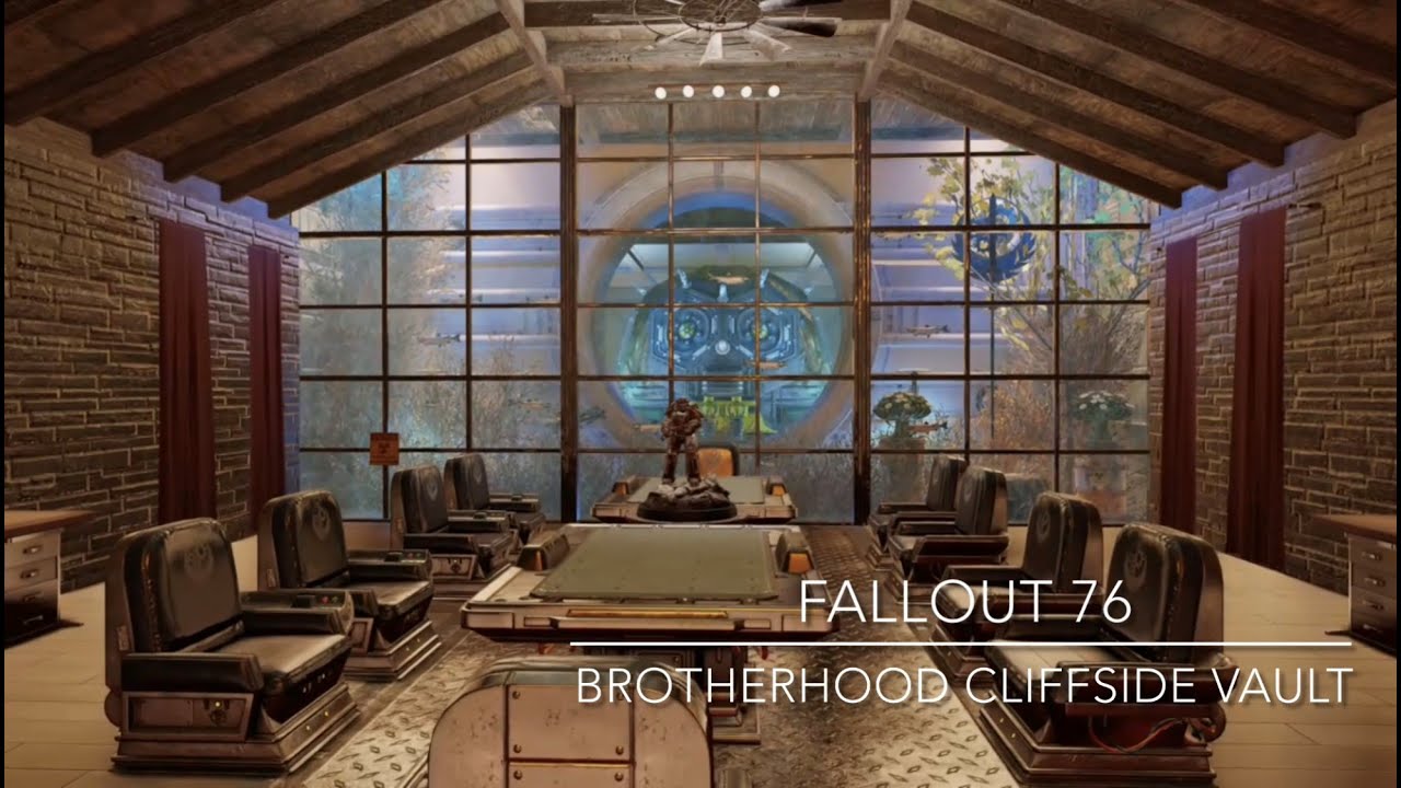 Fallout 76 Camp Build: Brotherhood Cliffside Vault (you NEED to see the boardroom)