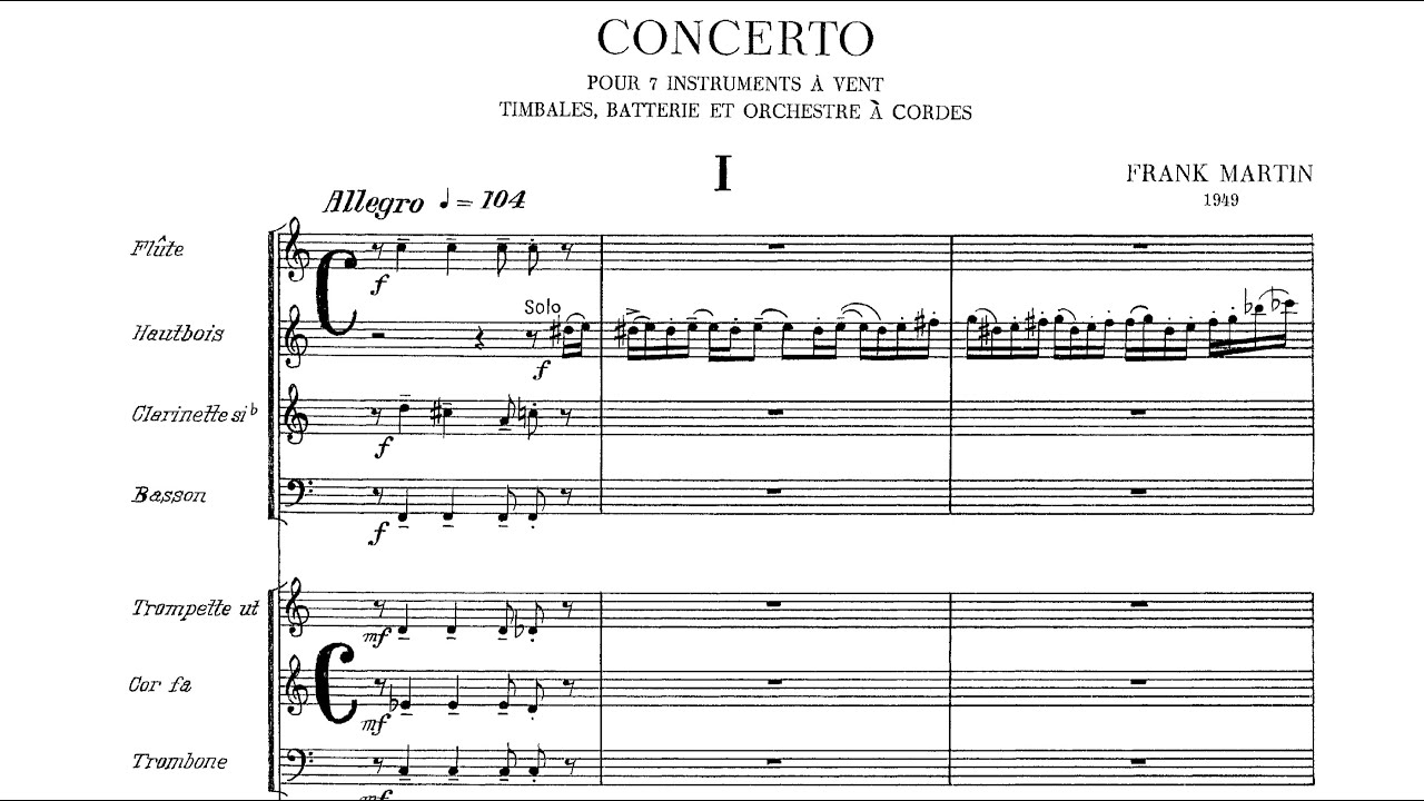 [Score] Frank Martin - Concerto for 7 wind instruments, timpani, percussion and string orchestra