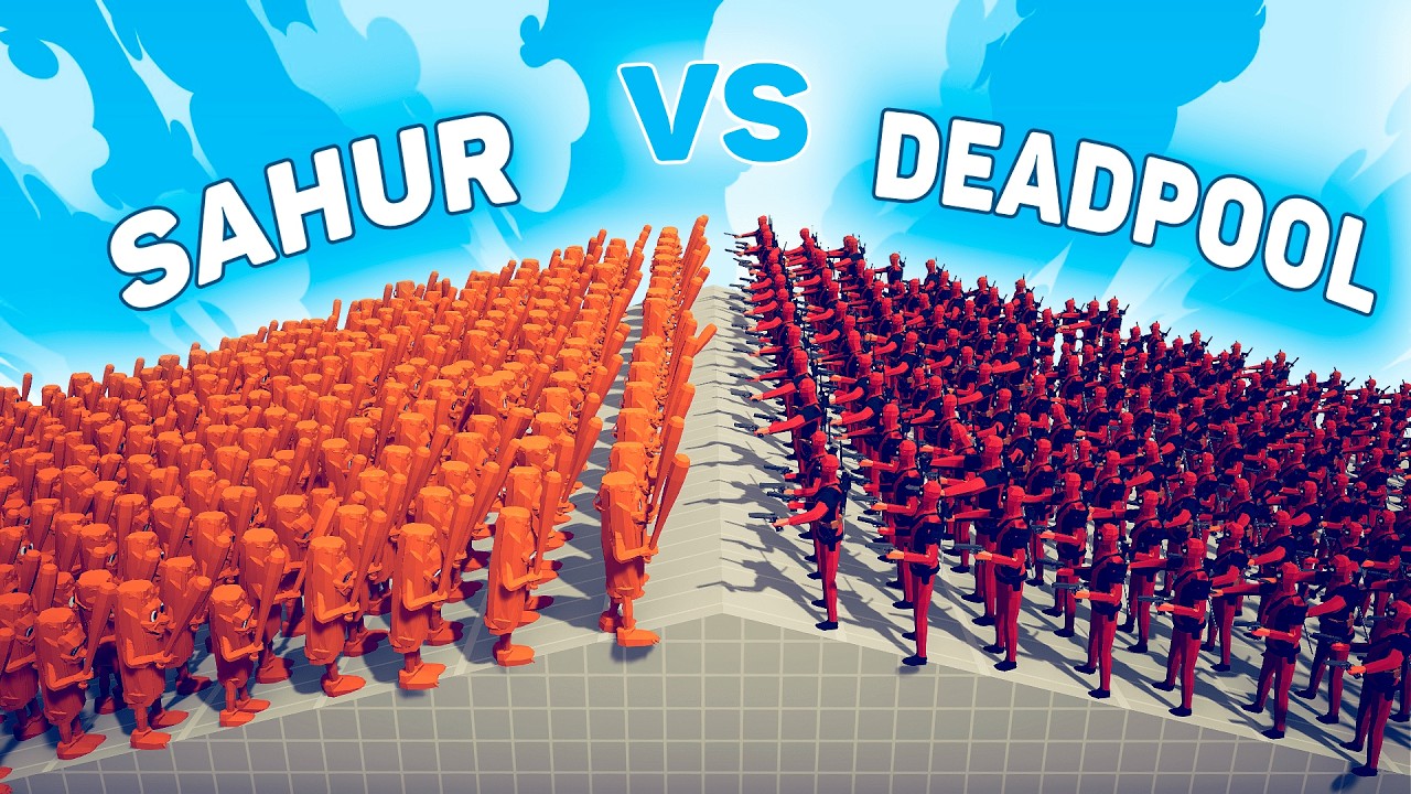 💥🎯 How many DEADPOOLS are enough for 200x SAHURS  - Totally Accurate Battle Simulator TABS