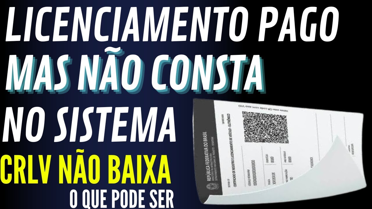 LICENCIAMENTO PAGO MAS N&Atilde;O consta no sistema Jaime Marques