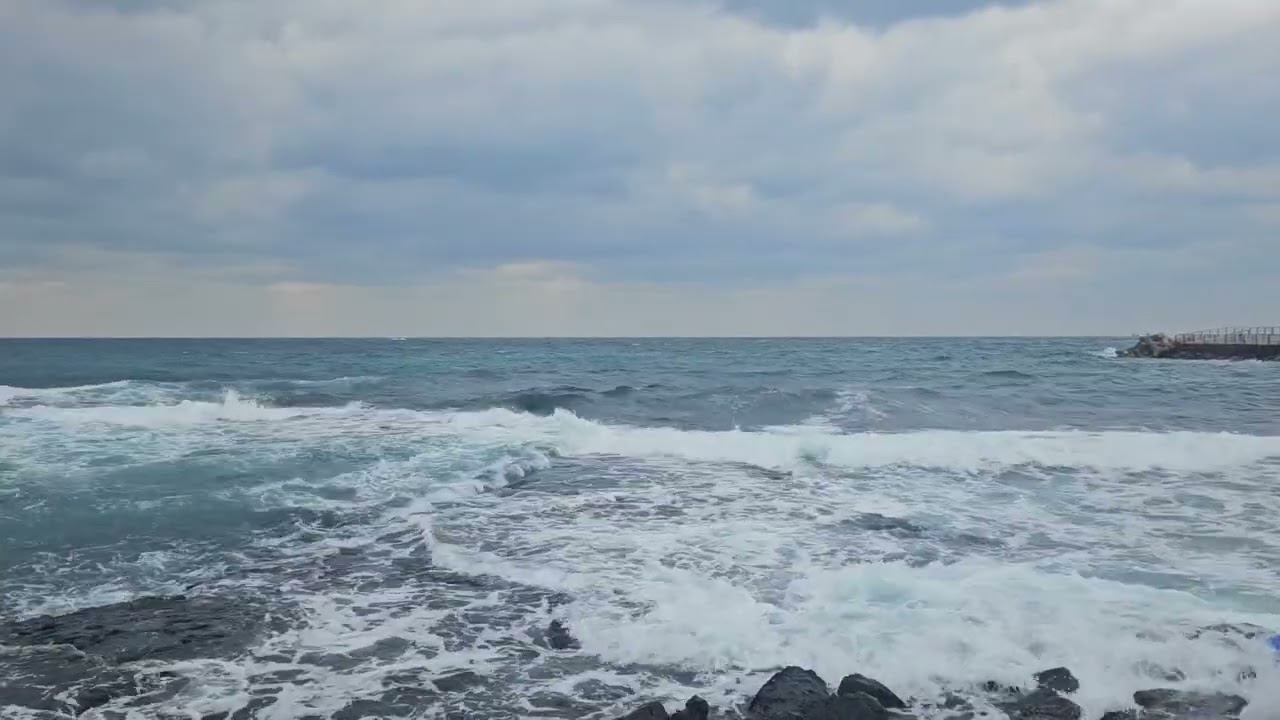제주 겨울바다  파도소리