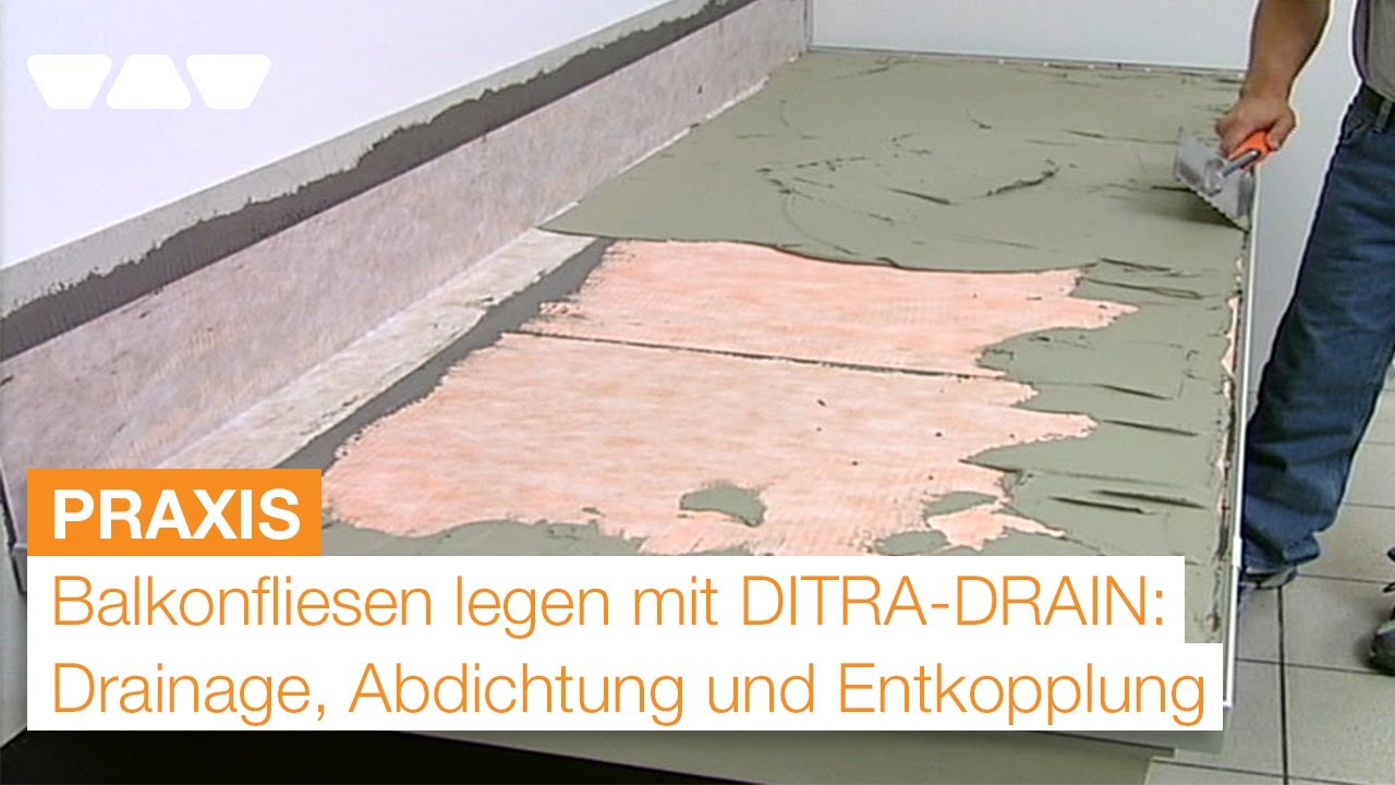 Balkonaufbau: Fliesen legen mit Drainage, Abdichtung und Entkopplung