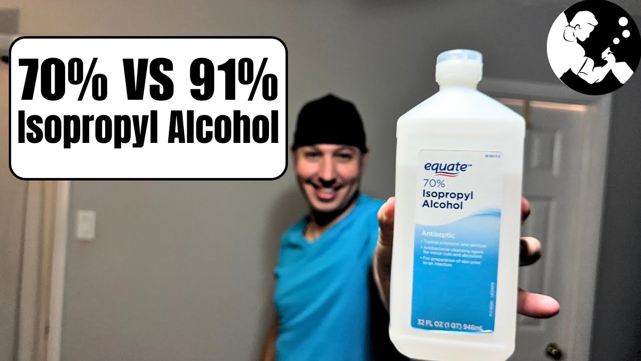 В чем разница между 70% и 91% изопропиловым спиртом?