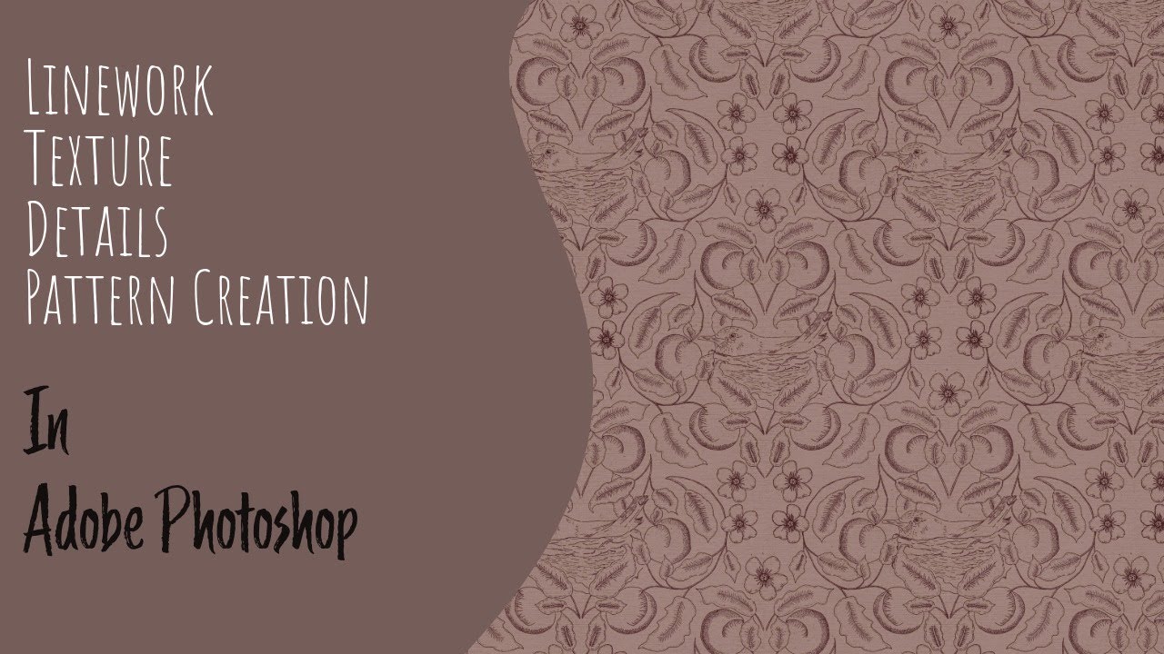 Creating an Arts and Craft inspired Blackbird in a Peach Tree Pattern in Adobe Photoshop