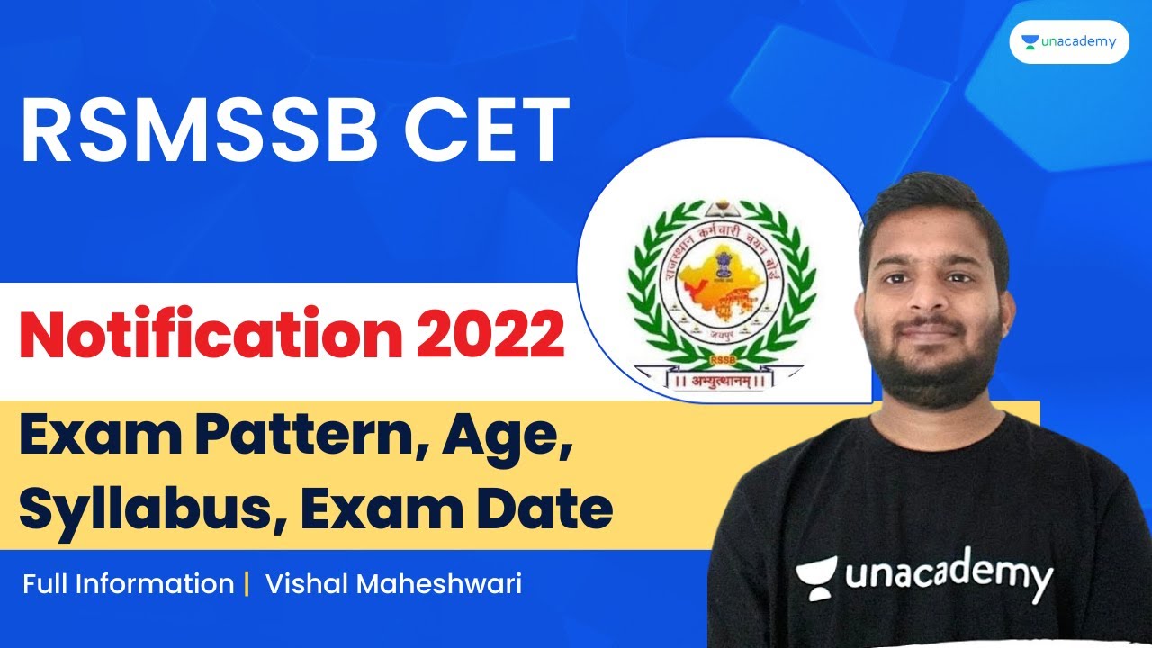 RSMSSB CET Notification 2022 | Exam Pattern, Age, Syllabus, Exam Date | Vishal Maheshwari