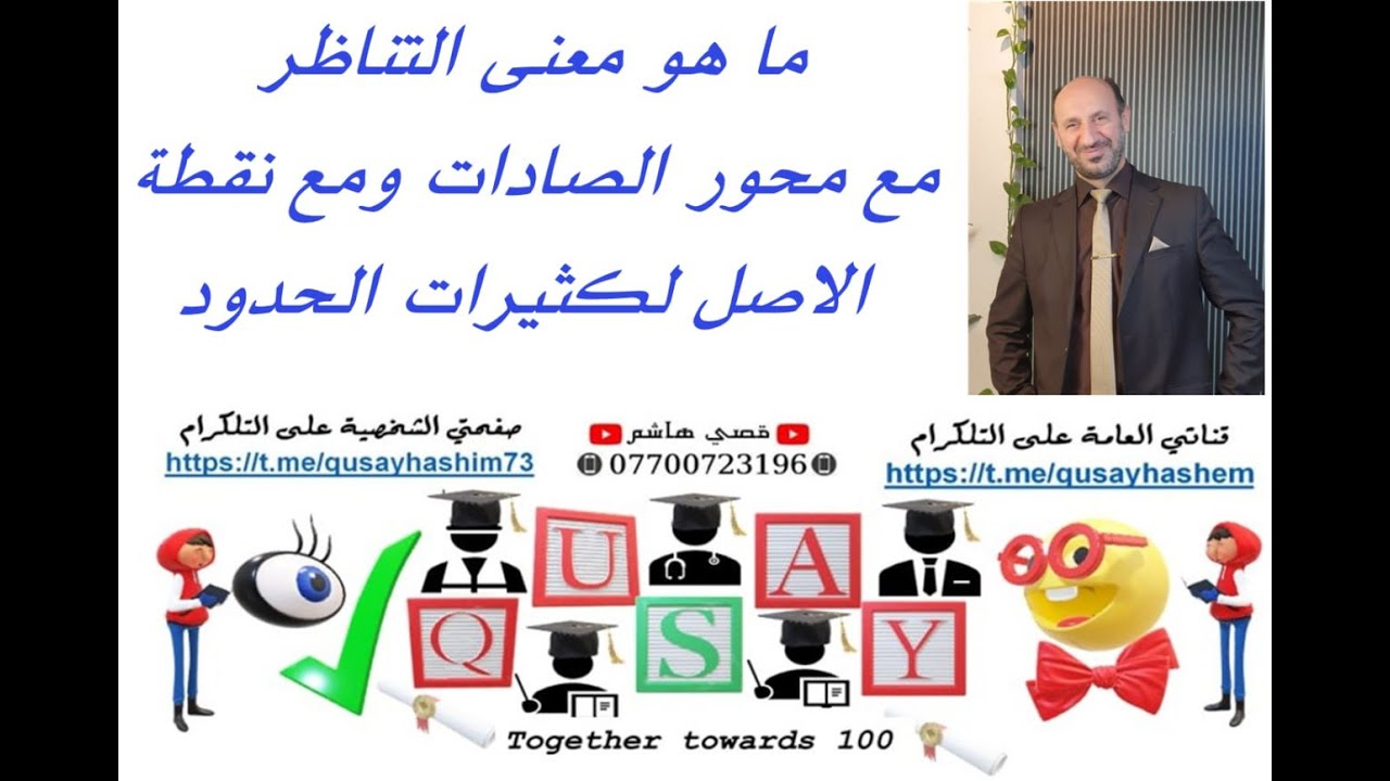 كيف يتم حساب التناظر حول الصادات ومع نقطة الاصل رياضياتيا بالنسبة الى كثيرة الحدود عند رسم الدالة