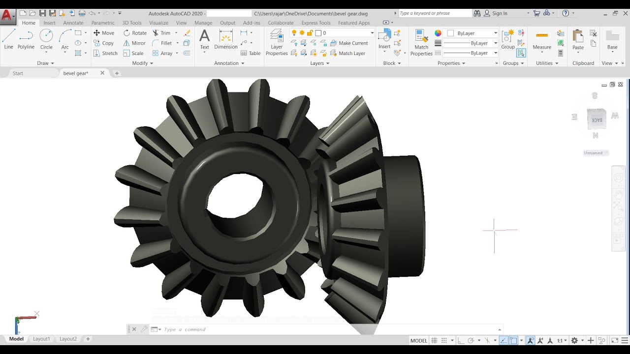 AutoCAD 3D How to Create Bevel Gear (EASY STEP 2020) in  autocad by (ⓐⓤⓣⓞⓒⓐⓓⓒⓜⓓ) ✅