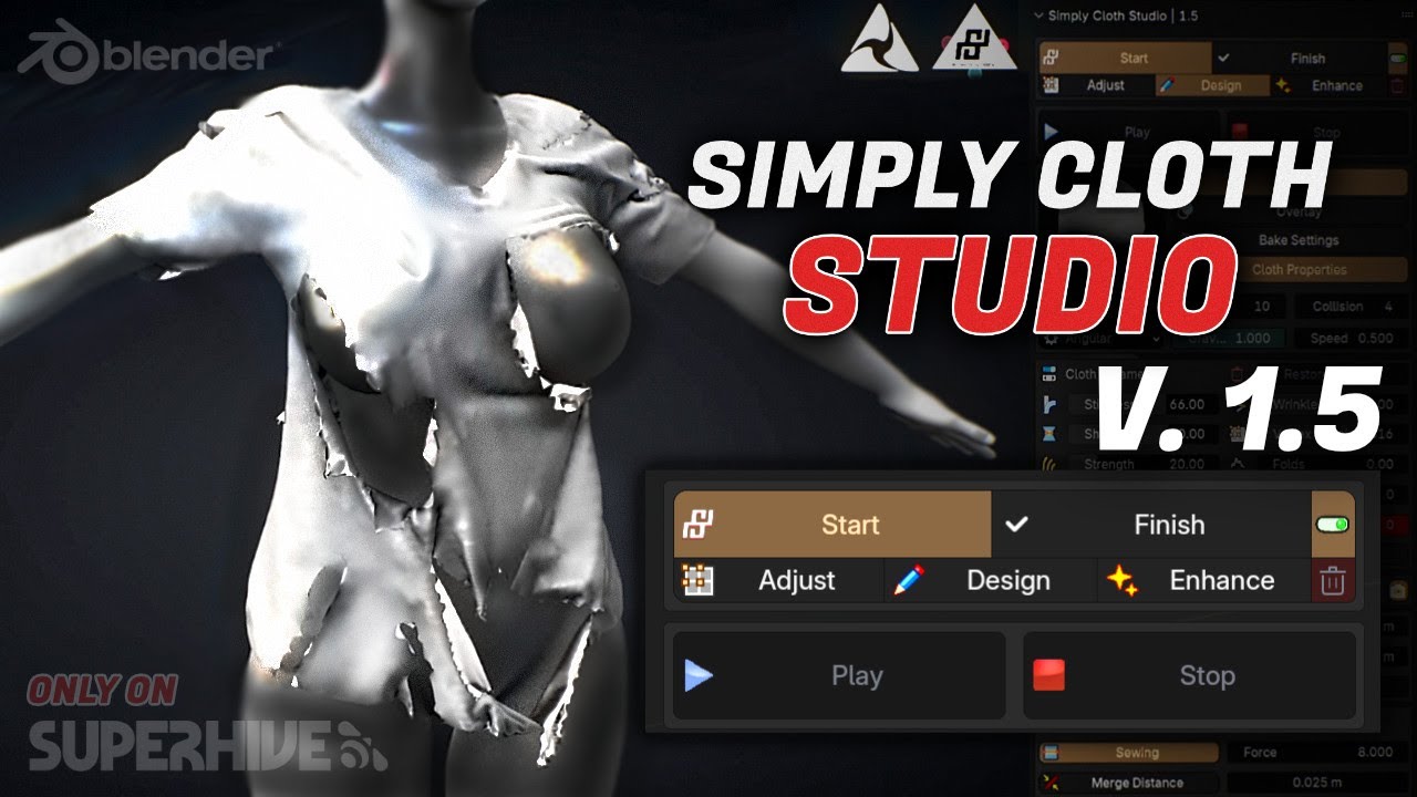 Simply Cloth Studio v. 1.5 - Update | Blender Addon