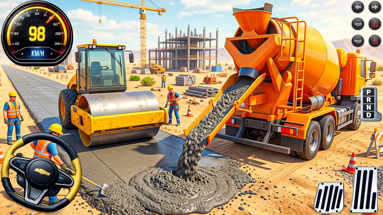 Road Construction Jcb games: New City Road Construction multi-level simulator - android gameplay