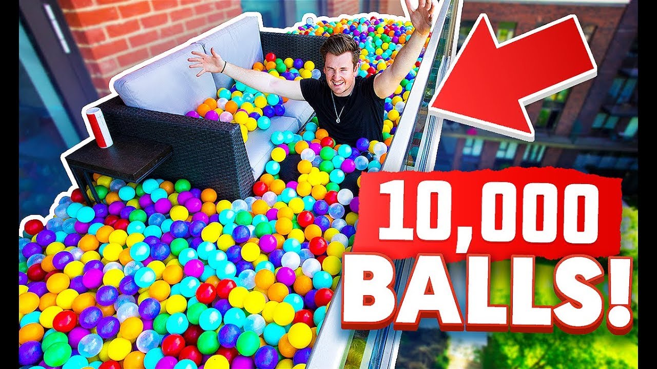 TURNING MY BALCONY INTO A BALL PIT (10,000 BALLS)