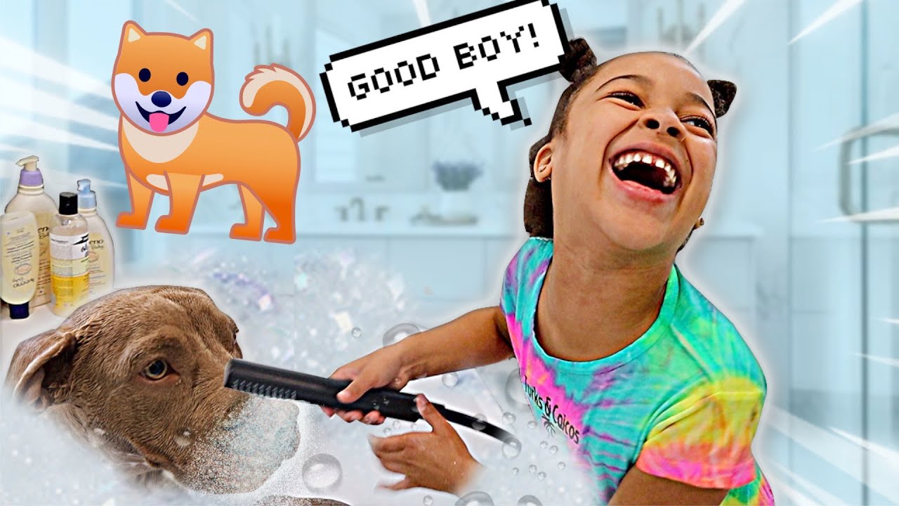 Cali's First Time Bathing Our Puppy | FamousTubeFamily