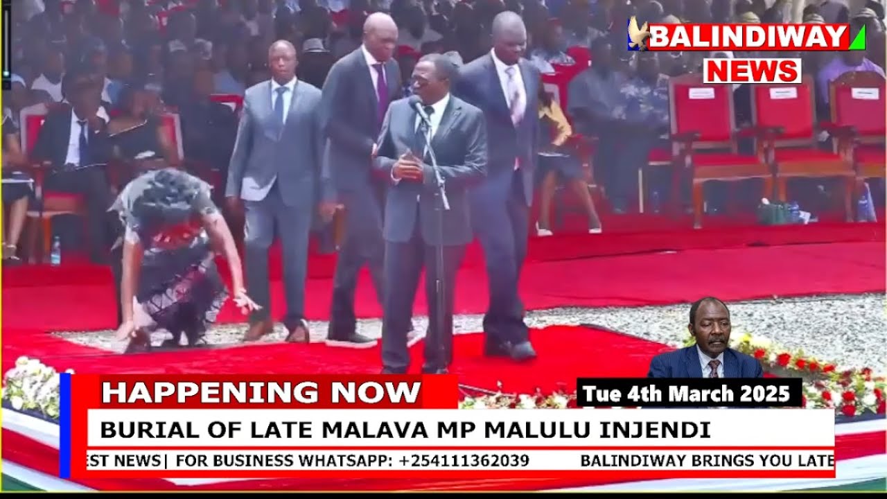 Drama as Kakamega women Rep Elsie Muhanda falls down infront of President Ruto at Malulu's burial!